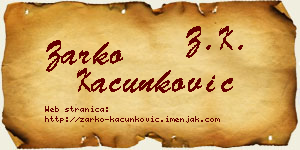 Žarko Kačunković vizit kartica